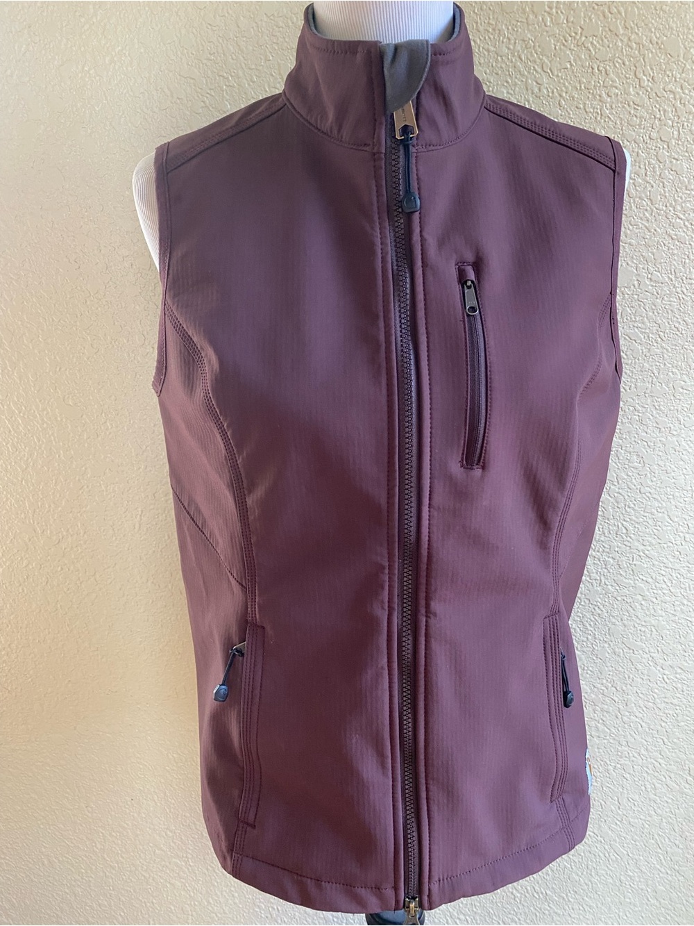 Carharrt Denwood Vest Jacket Sleeveless Dark Red Burgundy Softshell Outdoor: M